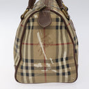 Burberrys Nova Check Hand Bag PVC Beige Auth 122817-3