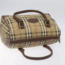 Burberrys Nova Check Hand Bag PVC Beige Auth 122817-6