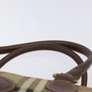 Burberrys Nova Check Hand Bag PVC Beige Auth 122817-8