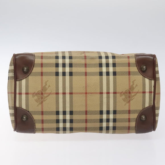 Burberrys Nova Check Hand Bag PVC Beige Auth 122817