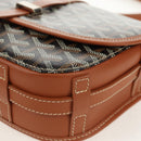 GOYARD Herringbone Belvedere PM Shoulder Bag PVC Black Silver Auth 122843M-15