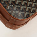 GOYARD Herringbone Belvedere PM Shoulder Bag PVC Black Silver Auth 122843M-16