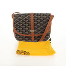 GOYARD Herringbone Belvedere PM Shoulder Bag PVC Black Silver Auth 122843M-12