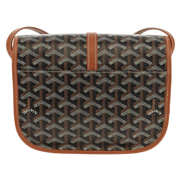 GOYARD Herringbone Belvedere PM Shoulder Bag PVC Black Silver Auth 122843SAM - 0