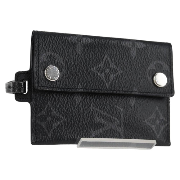 LOUIS VUITTON Monogram Eclipse Porte Cartes On Strap M83155 LV Auth 122851