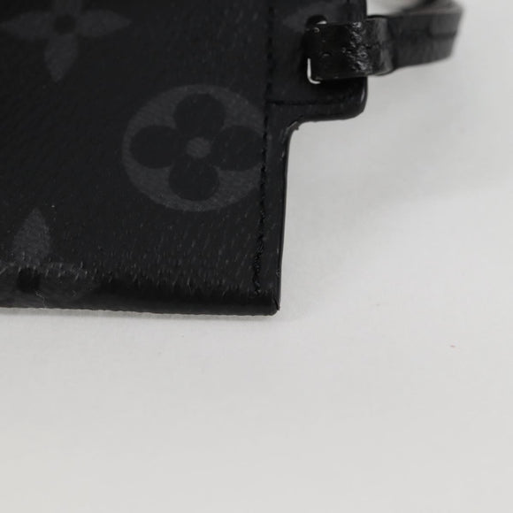 LOUIS VUITTON Monogram Eclipse Porte Cartes On Strap M83155 LV Auth 122851
