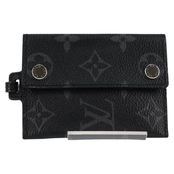 LOUIS VUITTON Monogram Eclipse Porte Cartes On Strap M83155 LV Auth 122851