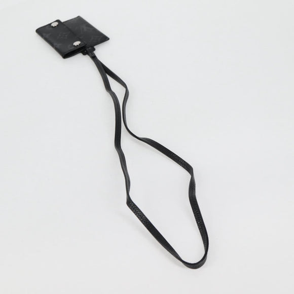 LOUIS VUITTON Monogram Eclipse Porte Cartes On Strap M83155 LV Auth 122851