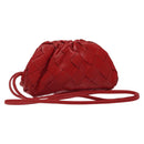 BOTTEGA VENETA INTRECCIATO Accessory Pouch Leather Red Auth 122864-1