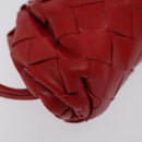 BOTTEGA VENETA INTRECCIATO Accessory Pouch Leather Red Auth 122864-14