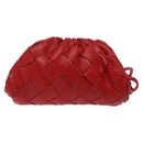 BOTTEGA VENETA INTRECCIATO Accessory Pouch Leather Red Auth 122864-2