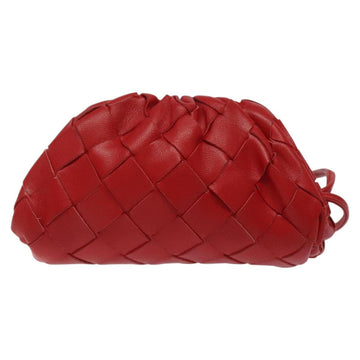 BOTTEGA VENETA INTRECCIATO Accessory Pouch Leather Red Auth 122864 - 0