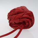 BOTTEGA VENETA INTRECCIATO Accessory Pouch Leather Red Auth 122864-4