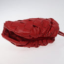 BOTTEGA VENETA INTRECCIATO Accessory Pouch Leather Red Auth 122864-6