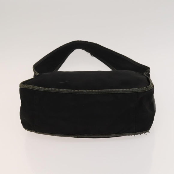 PRADA Shoulder Bag Nylon 2Set Black Green Auth 122870