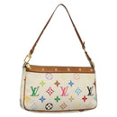 LOUIS VUITTON Multicolor Pochette Accessoires Pouch White M92649 LV Auth 122878-1