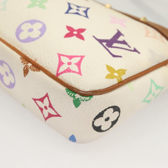 LOUIS VUITTON Multicolor Pochette Accessoires Pouch White M92649 LV Auth 122878