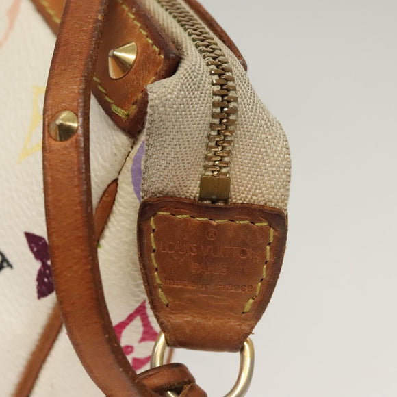 LOUIS VUITTON Multicolor Pochette Accessoires Pouch White M92649 LV Auth 122878