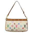 LOUIS VUITTON Multicolor Pochette Accessoires Pouch White M92649 LV Auth 122878-2