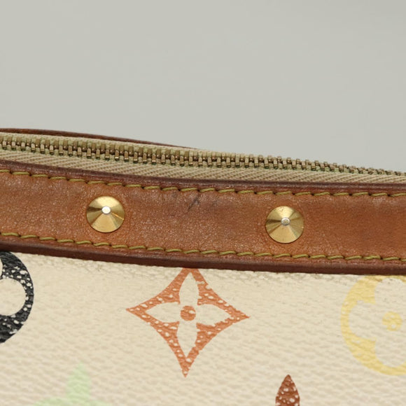 LOUIS VUITTON Multicolor Pochette Accessoires Pouch White M92649 LV Auth 122878