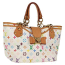 LOUIS VUITTON Monogram Multicolor Annie MM Tote Bag White M40307 LV Auth 122879V-1