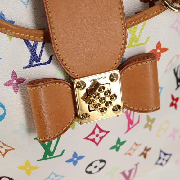 LOUIS VUITTON Monogram Multicolor Annie MM Tote Bag White M40307 LV Auth 122879V