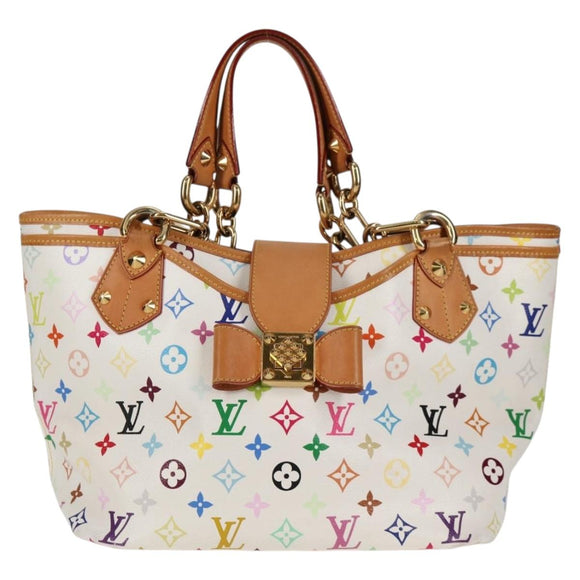 LOUIS VUITTON Monogram Multicolor Annie MM Tote Bag White M40307 LV Auth 122879V