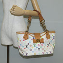 LOUIS VUITTON Monogram Multicolor Annie MM Tote Bag White M40307 LV Auth 122879V-26