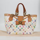 LOUIS VUITTON Monogram Multicolor Annie MM Tote Bag White M40307 LV Auth 122879V-12