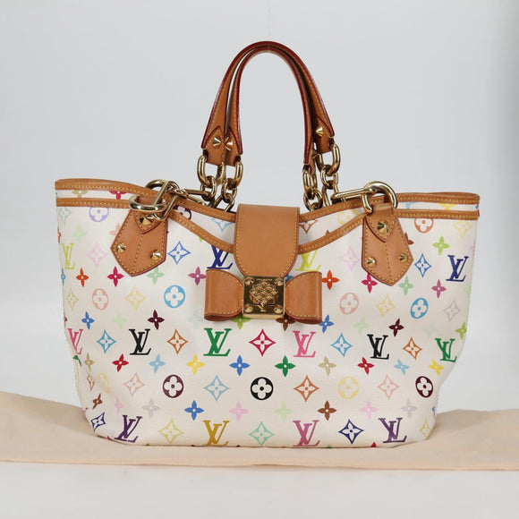 LOUIS VUITTON Monogram Multicolor Annie MM Tote Bag White M40307 LV Auth 122879V