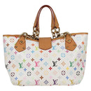 LOUIS VUITTON Monogram Multicolor Annie MM Tote Bag White M40307 LV Auth 122879V-2