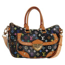 LOUIS VUITTON Monogram Multicolor Rita Tote Bag Black M40126 LV Auth 122880-1