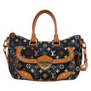 LOUIS VUITTON Monogram Multicolor Rita Tote Bag Black M40126 LV Auth 122880-13