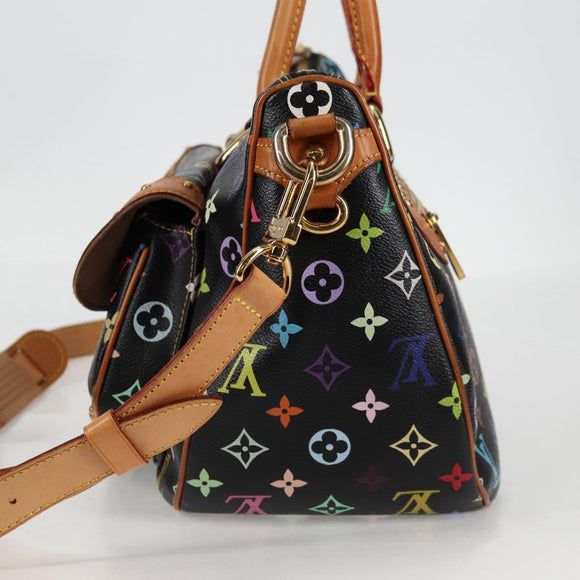 LOUIS VUITTON Monogram Multicolor Rita Tote Bag Black M40126 LV Auth 122880