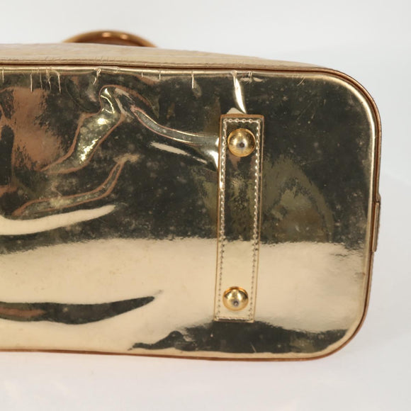 LOUIS VUITTON Monogram Miroir Alma MM Hand Bag Gold Dore M93624 LV Auth 122881