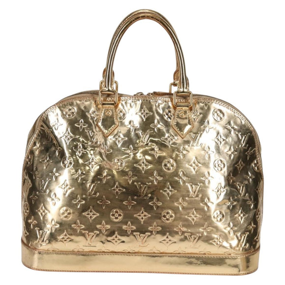 LOUIS VUITTON Monogram Miroir Alma MM Hand Bag Gold Dore M93624 LV Auth 122881