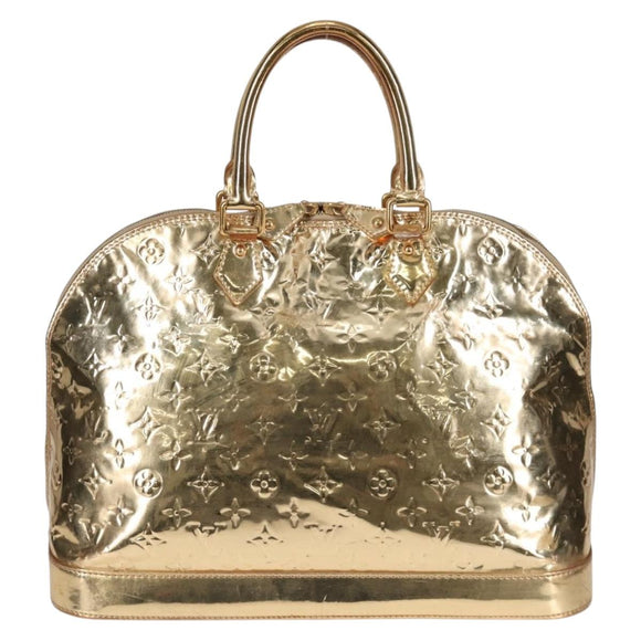 LOUIS VUITTON Monogram Miroir Alma MM Hand Bag Gold Dore M93624 LV Auth 122881