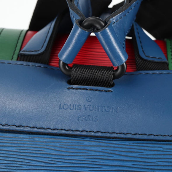 LOUIS VUITTON Epi Christopher PM Backpack Tricolor Blue Red M55565 Auth 122883M