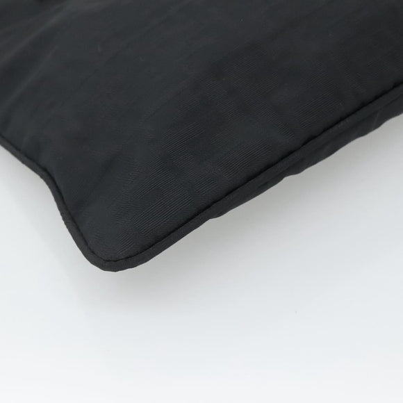 FENDI Zucca Canvas Tote Bag Nylon Black Silver Auth 122900