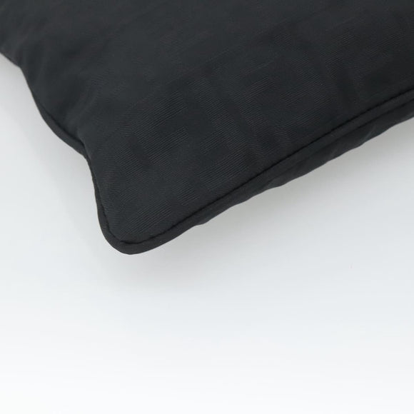 FENDI Zucca Canvas Tote Bag Nylon Black Silver Auth 122900