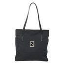 FENDI Zucca Canvas Tote Bag Nylon Black Silver Auth 122900-13