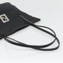 FENDI Zucca Canvas Tote Bag Nylon Black Silver Auth 122900-7