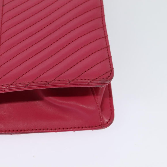 PRADA Chain Shoulder Bag Leather Pink Gold Auth 122903