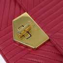 PRADA Chain Shoulder Bag Leather Pink Gold Auth 122903-10