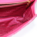 PRADA Chain Shoulder Bag Leather Pink Gold Auth 122903-20