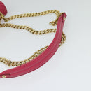 PRADA Chain Shoulder Bag Leather Pink Gold Auth 122903-7