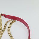 PRADA Chain Shoulder Bag Leather Pink Gold Auth 122903-14