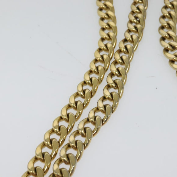 PRADA Chain Shoulder Bag Leather Pink Gold Auth 122903