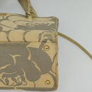 CHANEL Camelia Chain Tote Bag Straw Beige CC Auth 122907-14