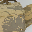 CHANEL Camelia Chain Tote Bag Straw Beige CC Auth 122907-16